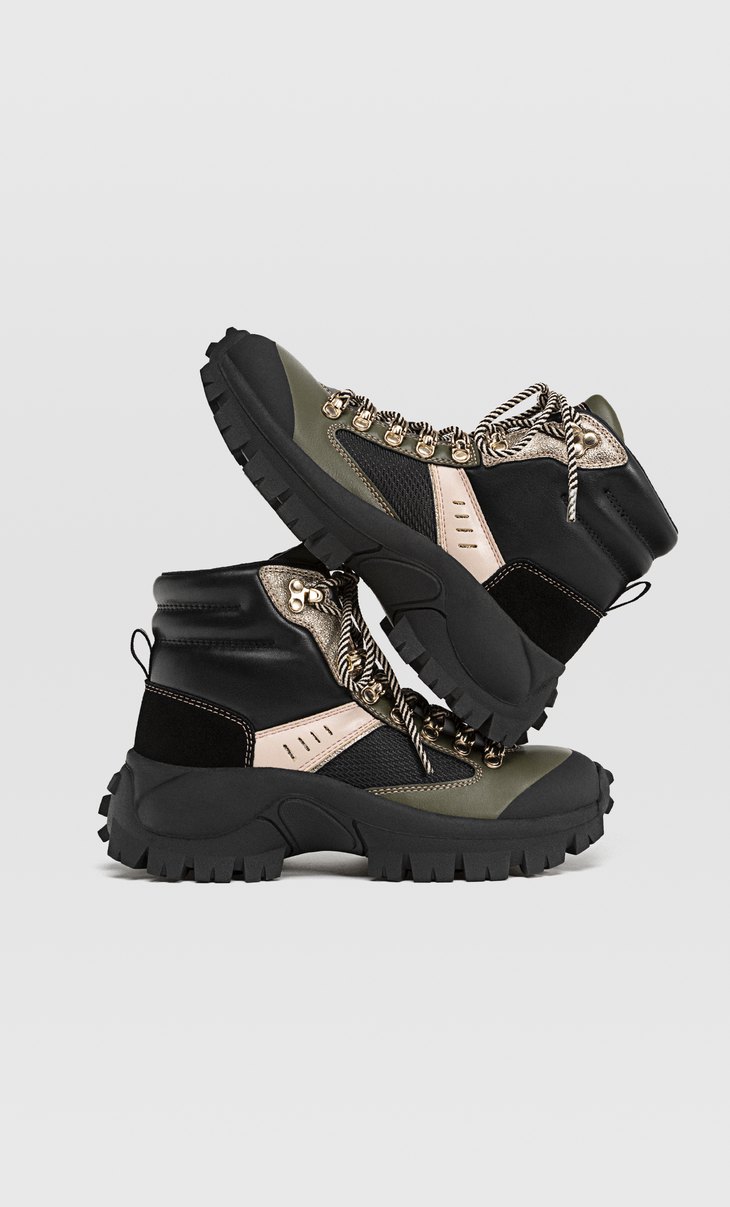 Botines planos montaña combinados - Todos los Zapatos de mujer |  Stradivarius Guatemala