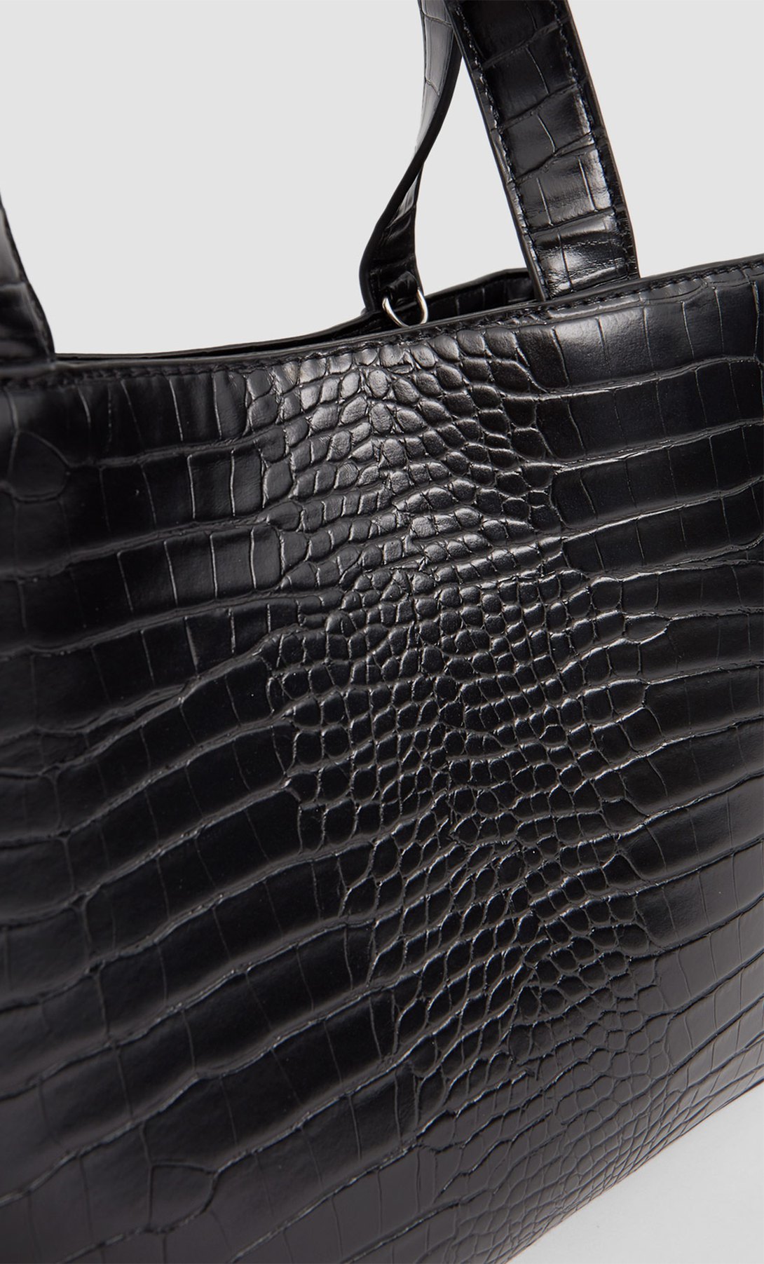 black crocodile tote bag