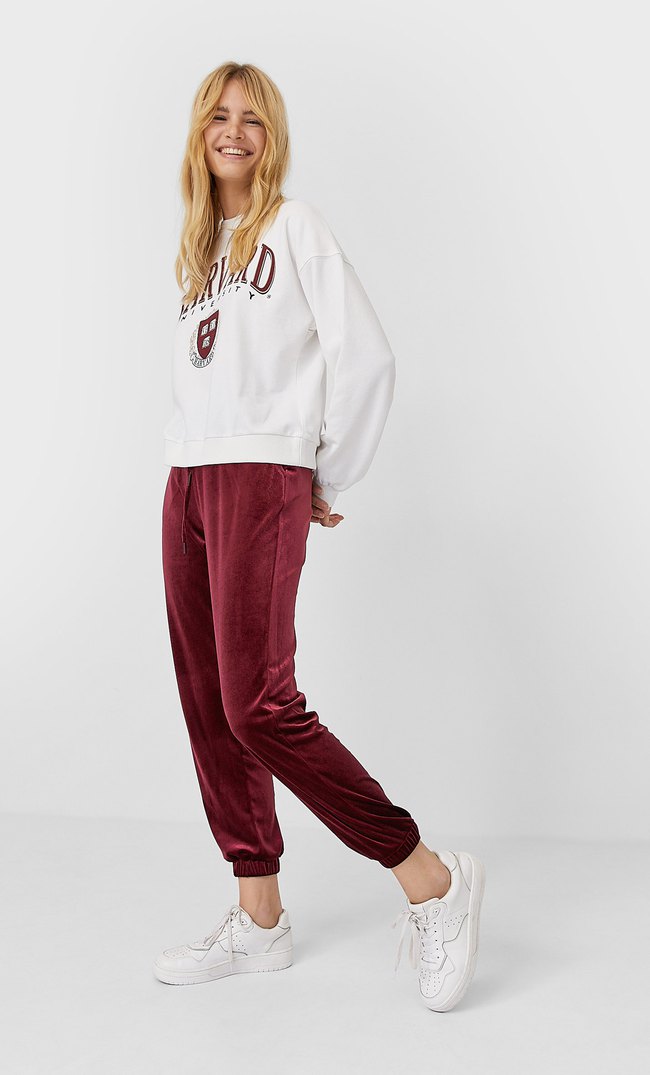 velvet joggers womens