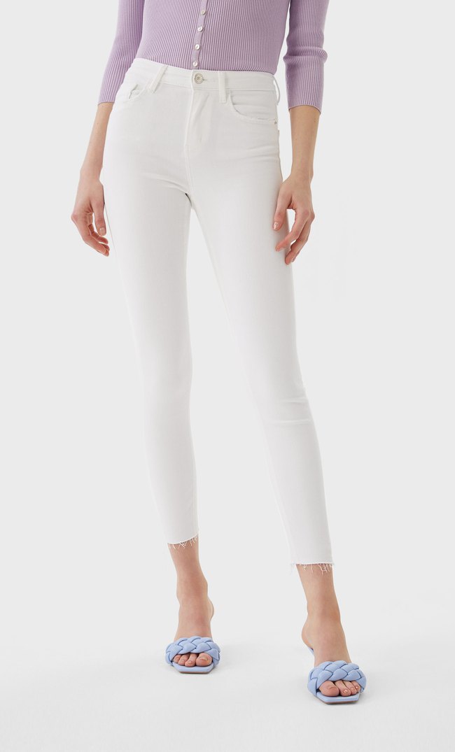 stradivarius super high waist skinny jeans
