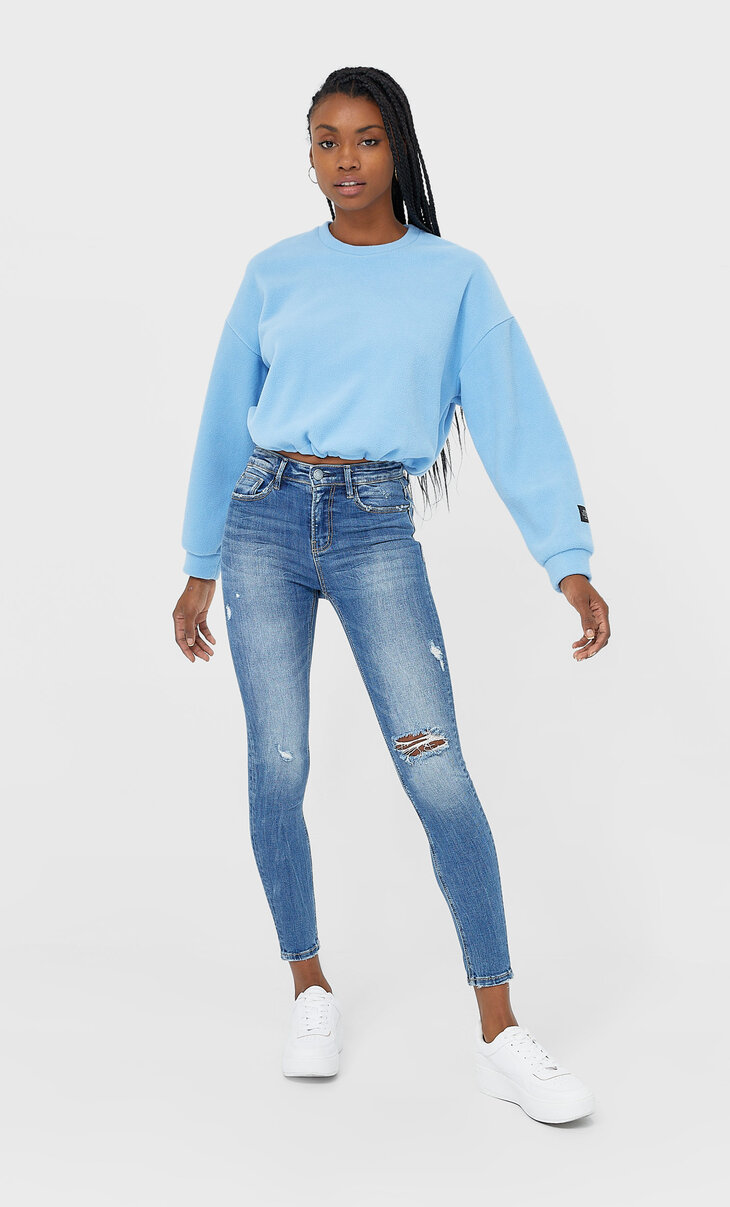 stradivarius jeans high waist