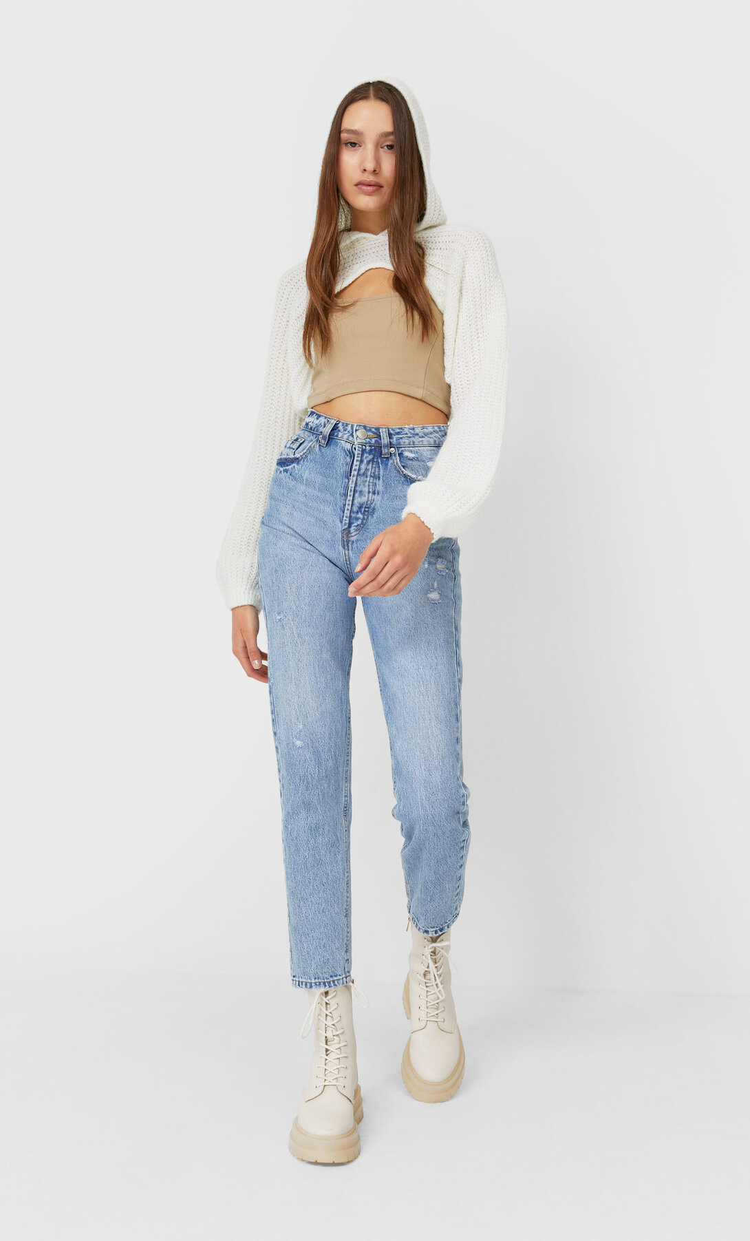 stradivarius mom jeans