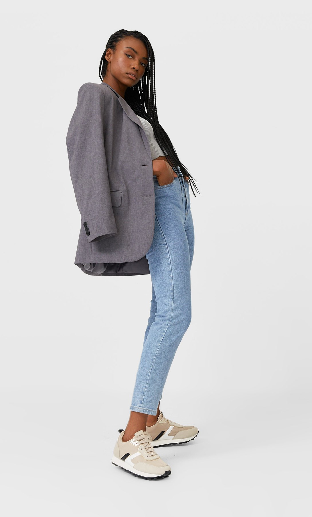stradivarius mom jeans slim fit