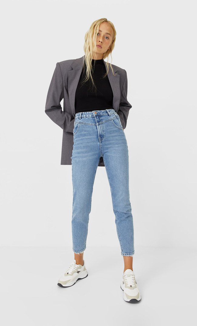 stradivarius mom jeans