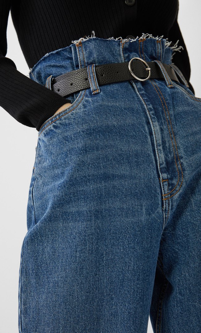 stradivarius paperbag jeans