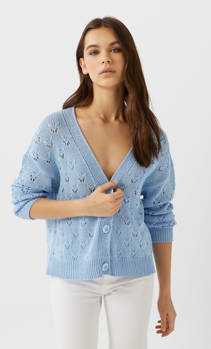 open work cardigan