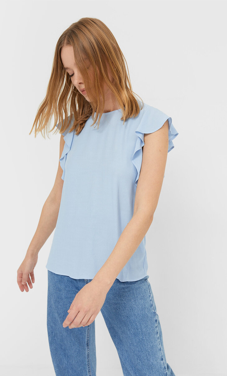 camisa volantes stradivarius