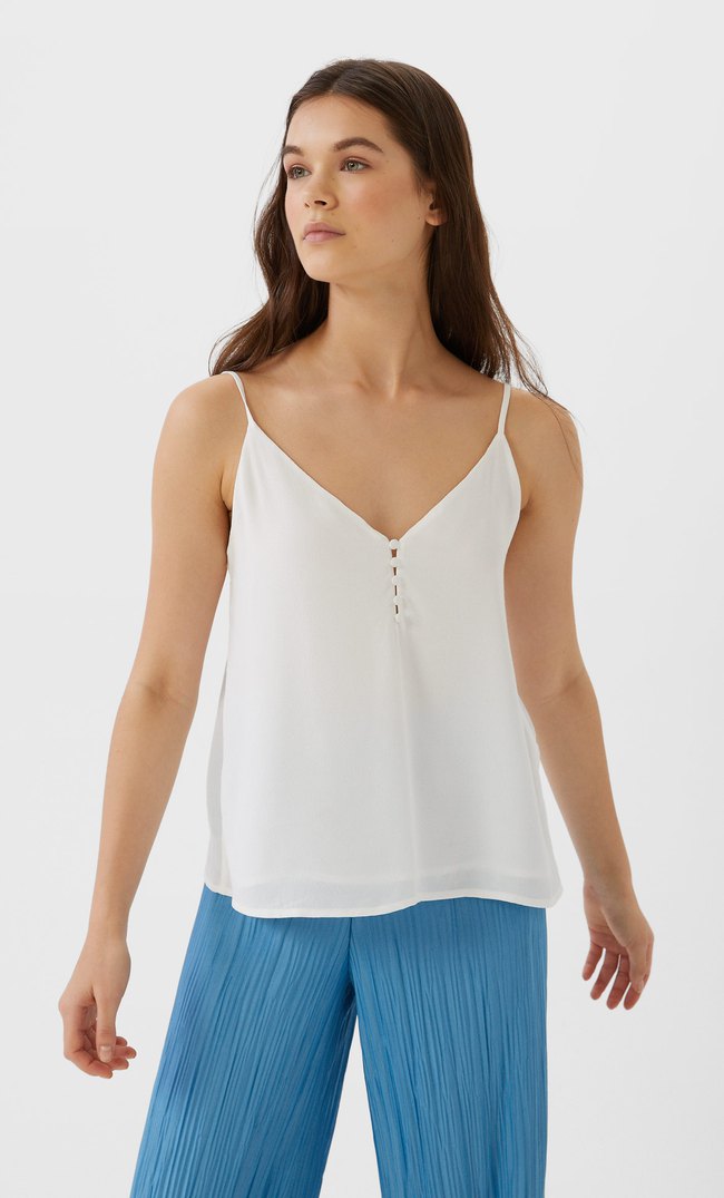 Camisole top with lined buttons - Women 