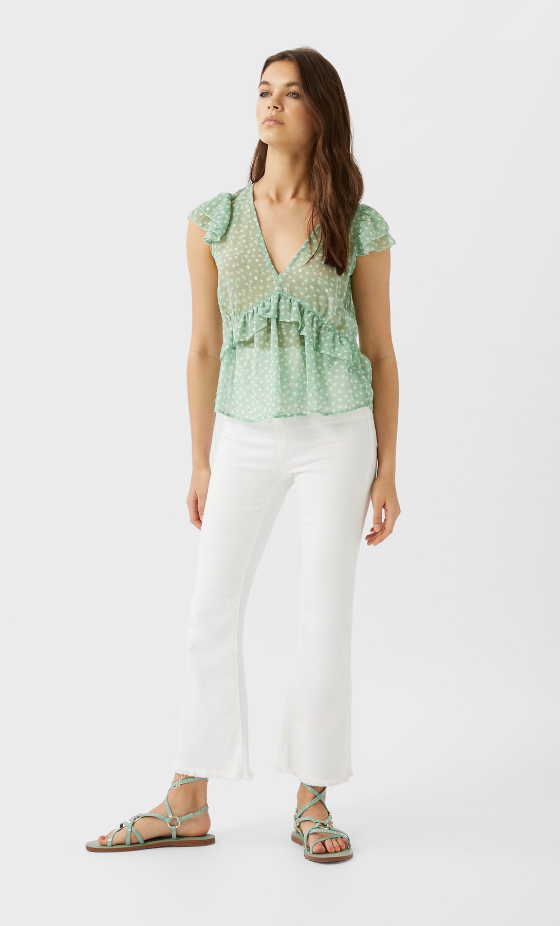 STR_Ruffled flowing dotted mesh top_3