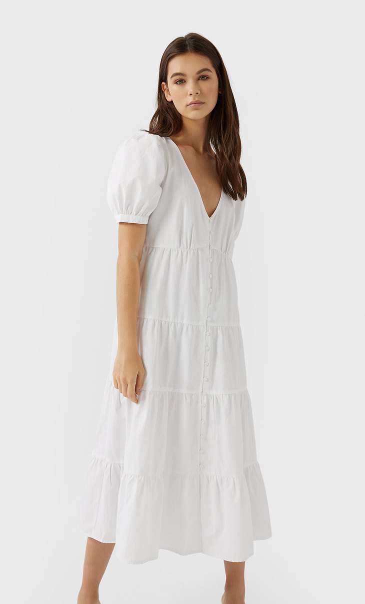 long buttoned dress