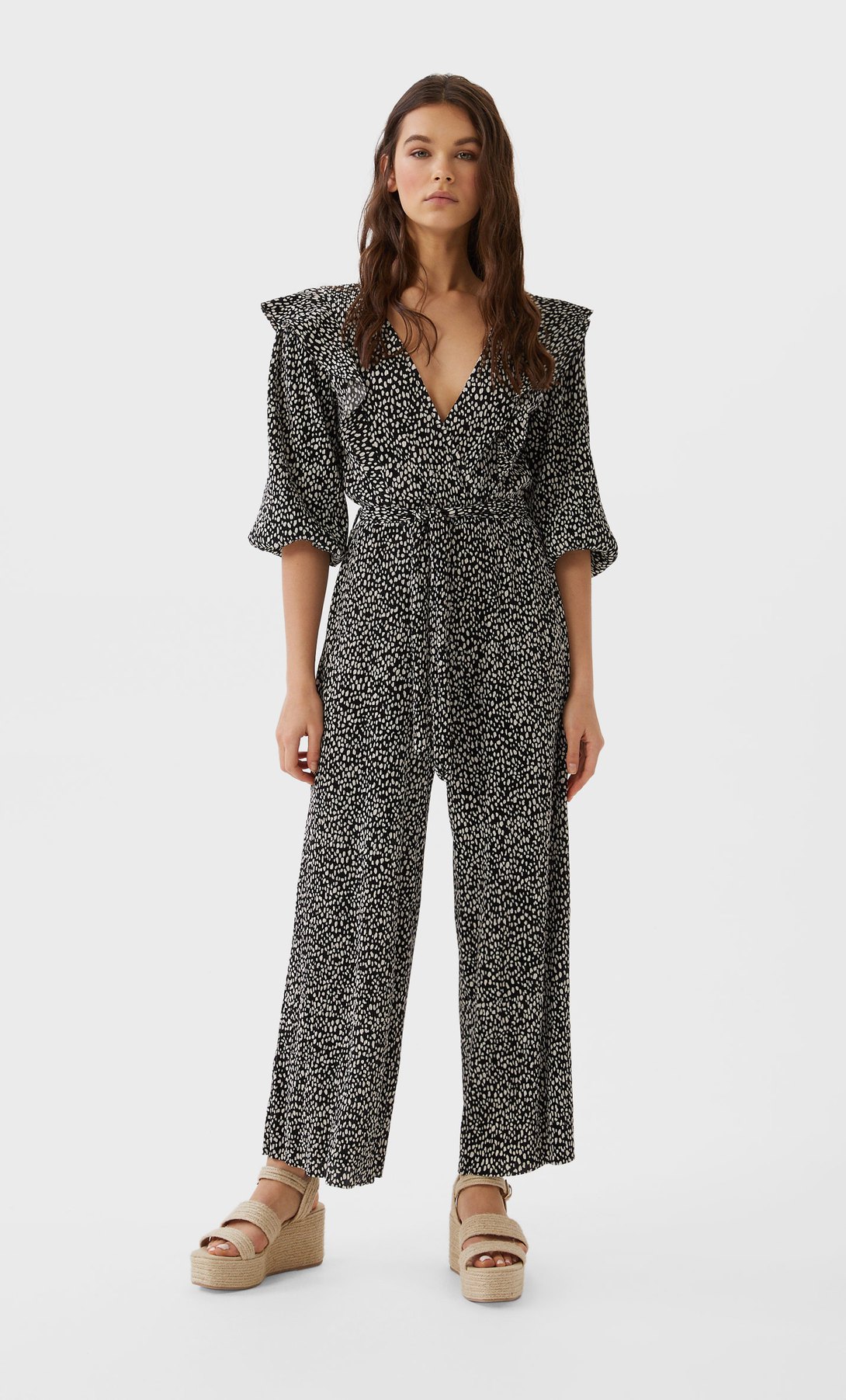 stradivarius denim jumpsuit