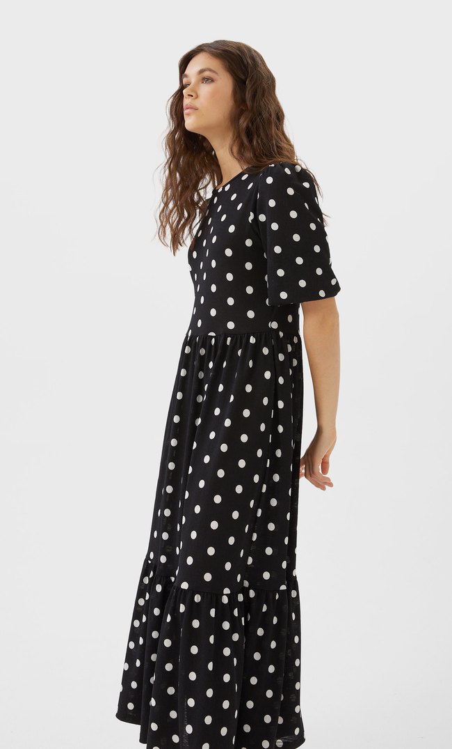 stradivarius polka dot dress
