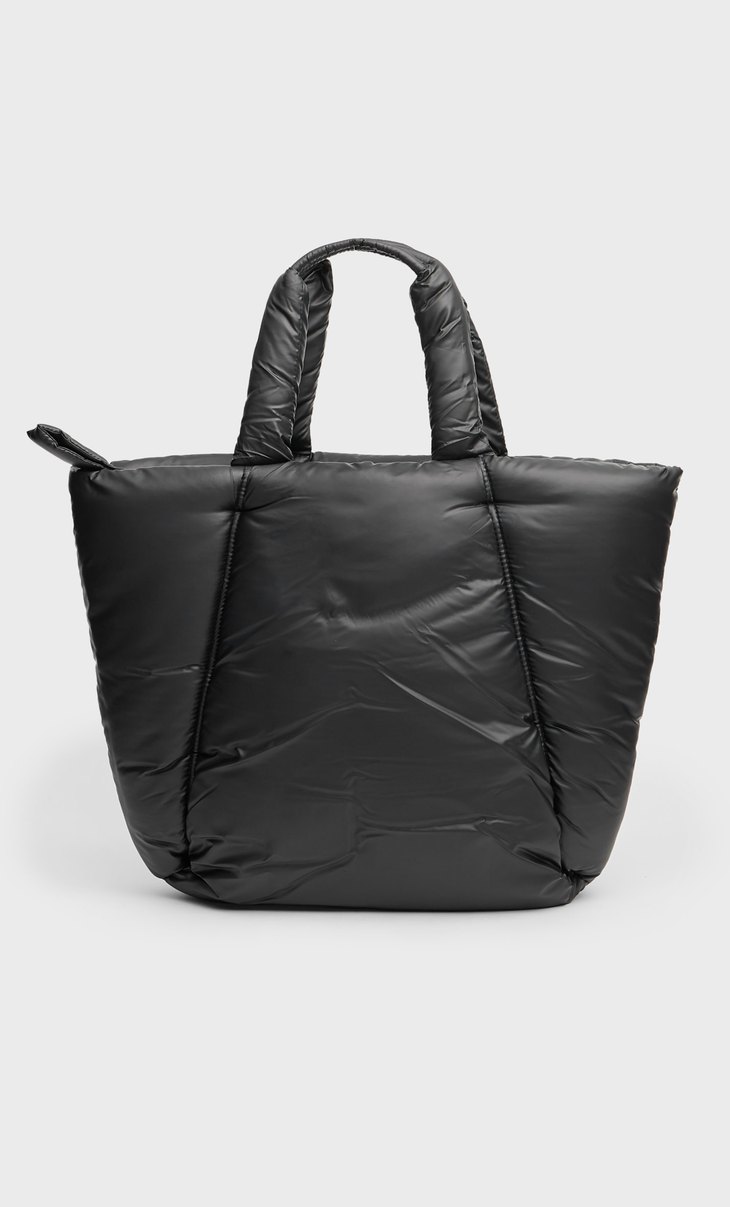 black padded tote bag