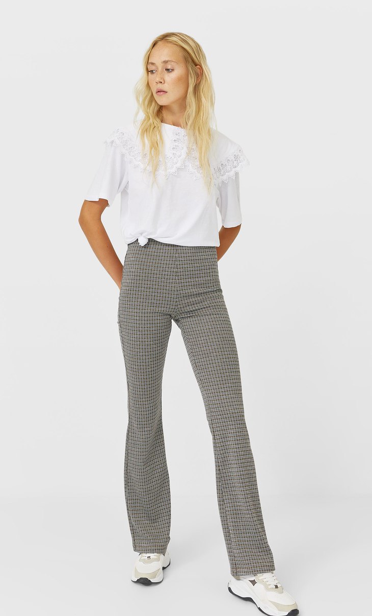 knitted flared trousers