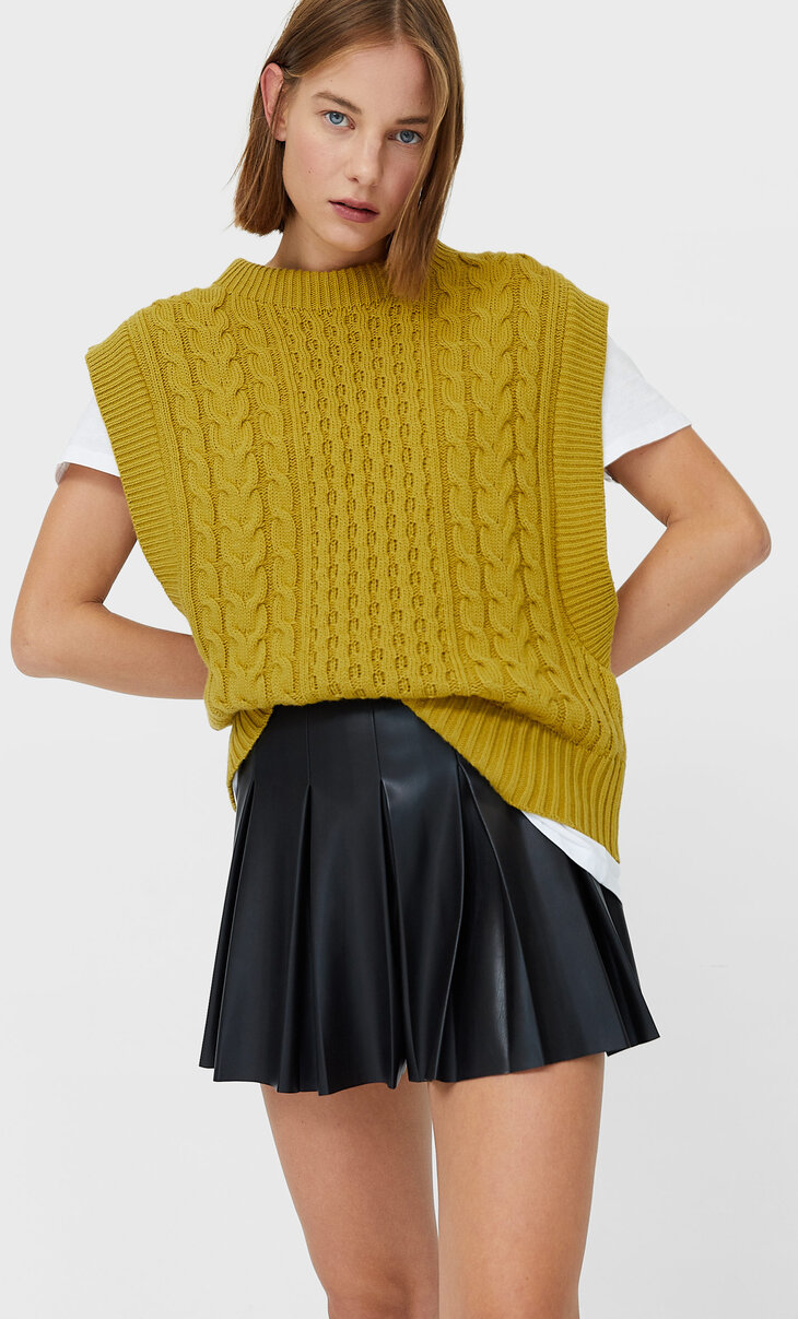 stradivarius yellow tartan trousers