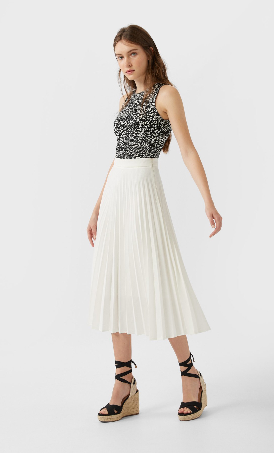 Jupe Plissee Jupes Midi Femme Stradivarius Switzerland