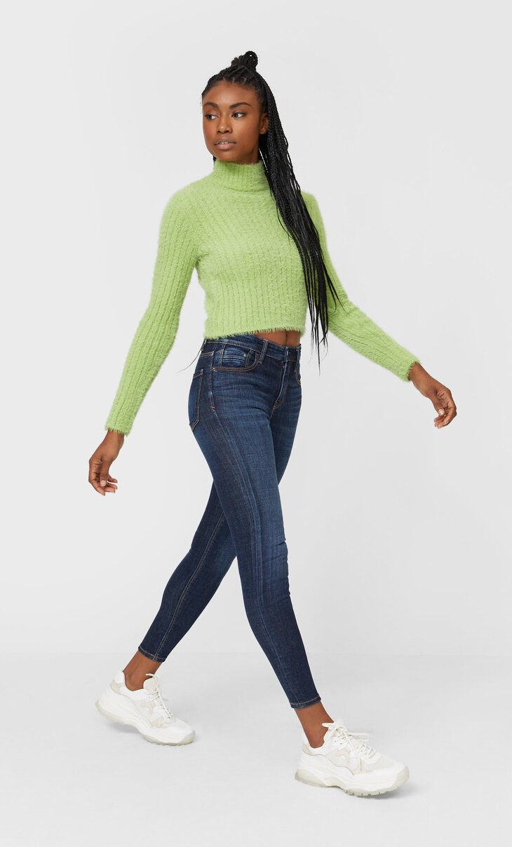 stradivarius skinny jeans high waist