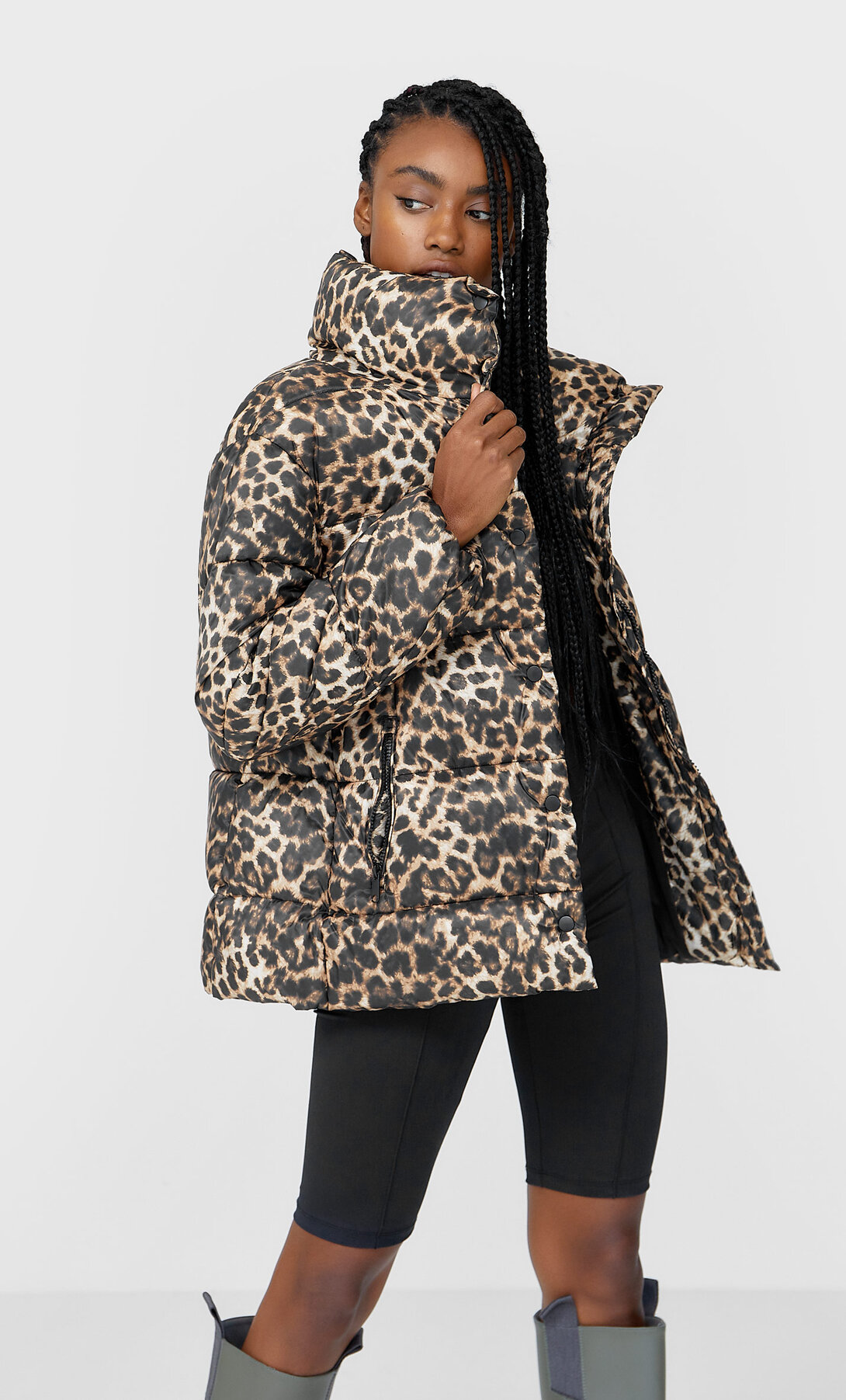 Leopard print puffer jacket - Women's 