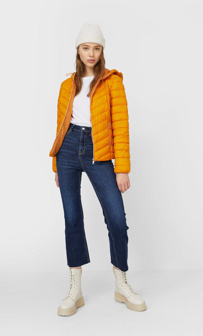 stradivarius longline puffer jacket