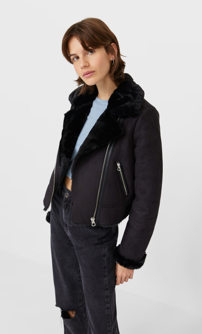 Short Biker Jacket Women S Coats And Jackets Stradivarius Ukraine