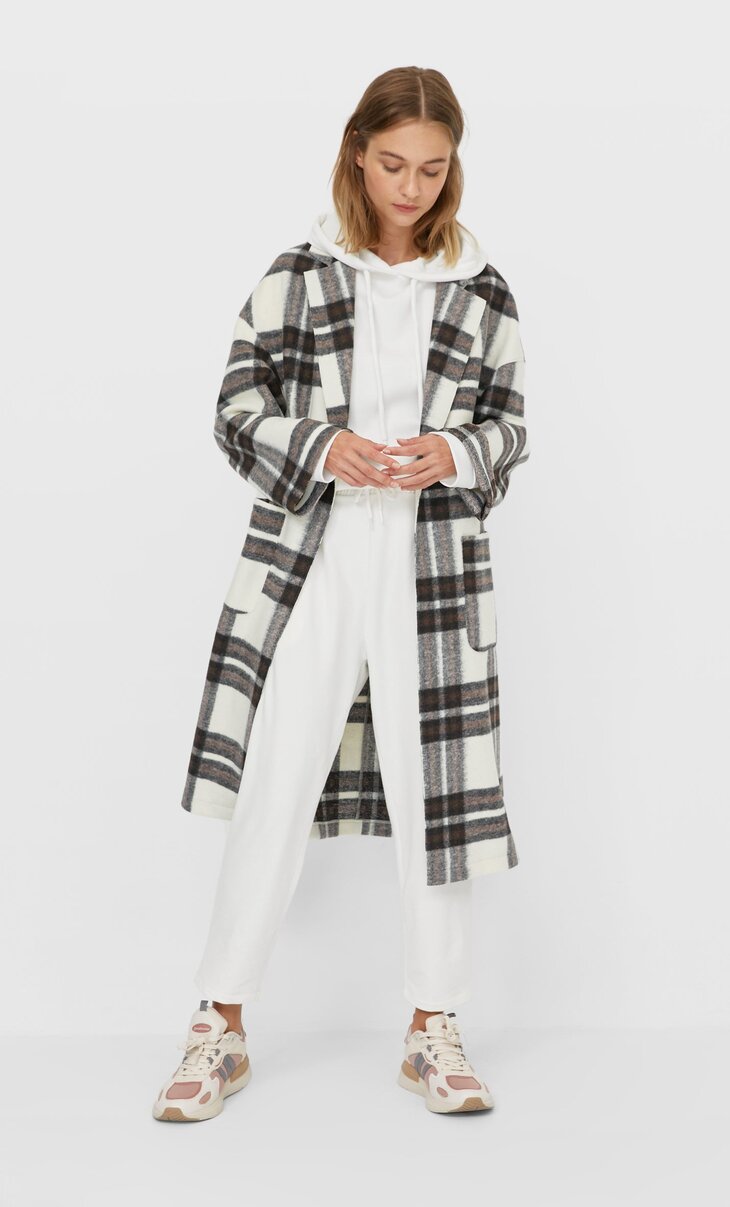 Cappotto Punto Aperto A Quadri Moda Da Donna Stradivarius Italia