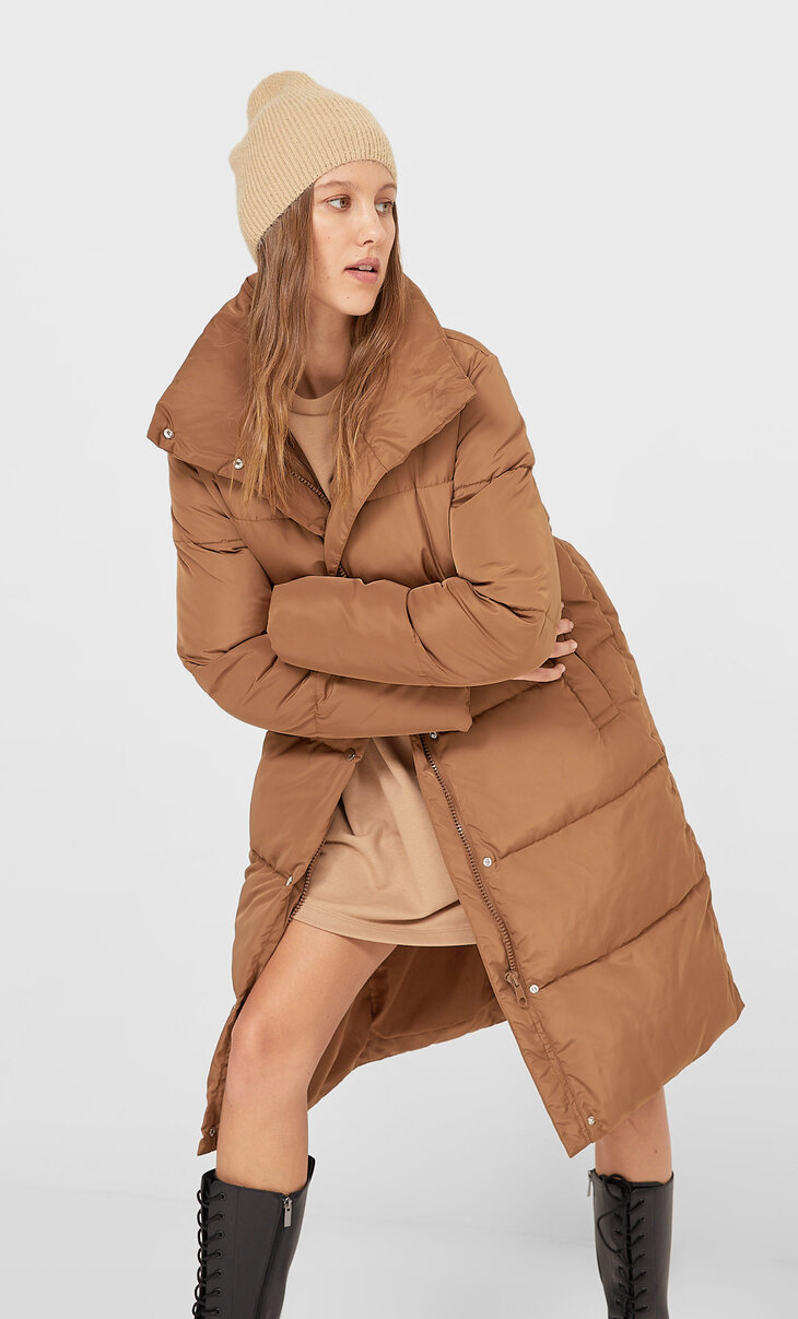 stradivarius longline puffer jacket