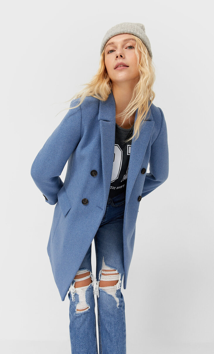 stradivarius green coat