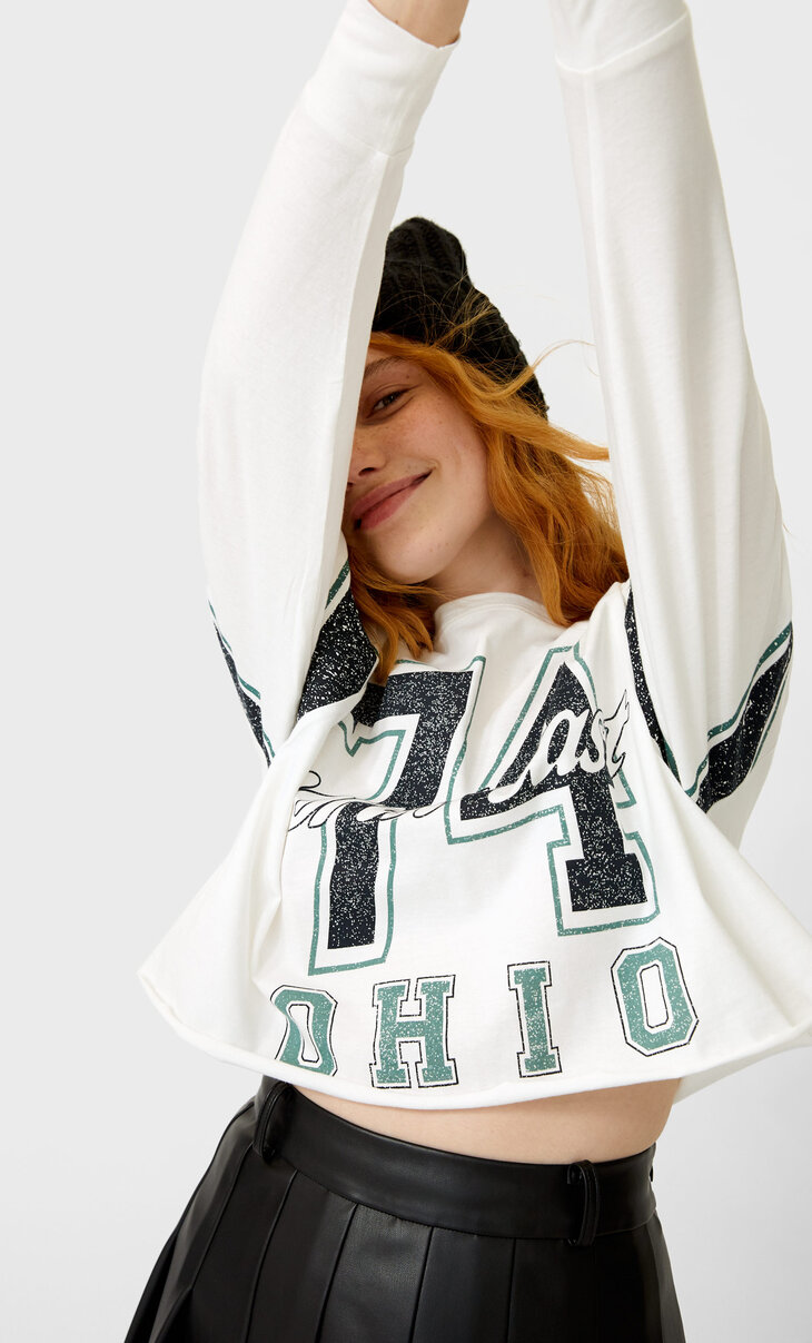 camisetas manga larga mujer stradivarius