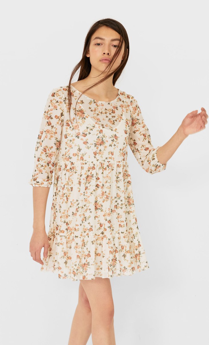 vestido camiseiro stradivarius