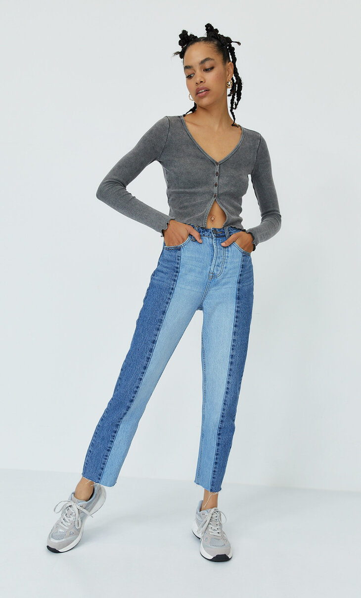 stradivarius white jeans