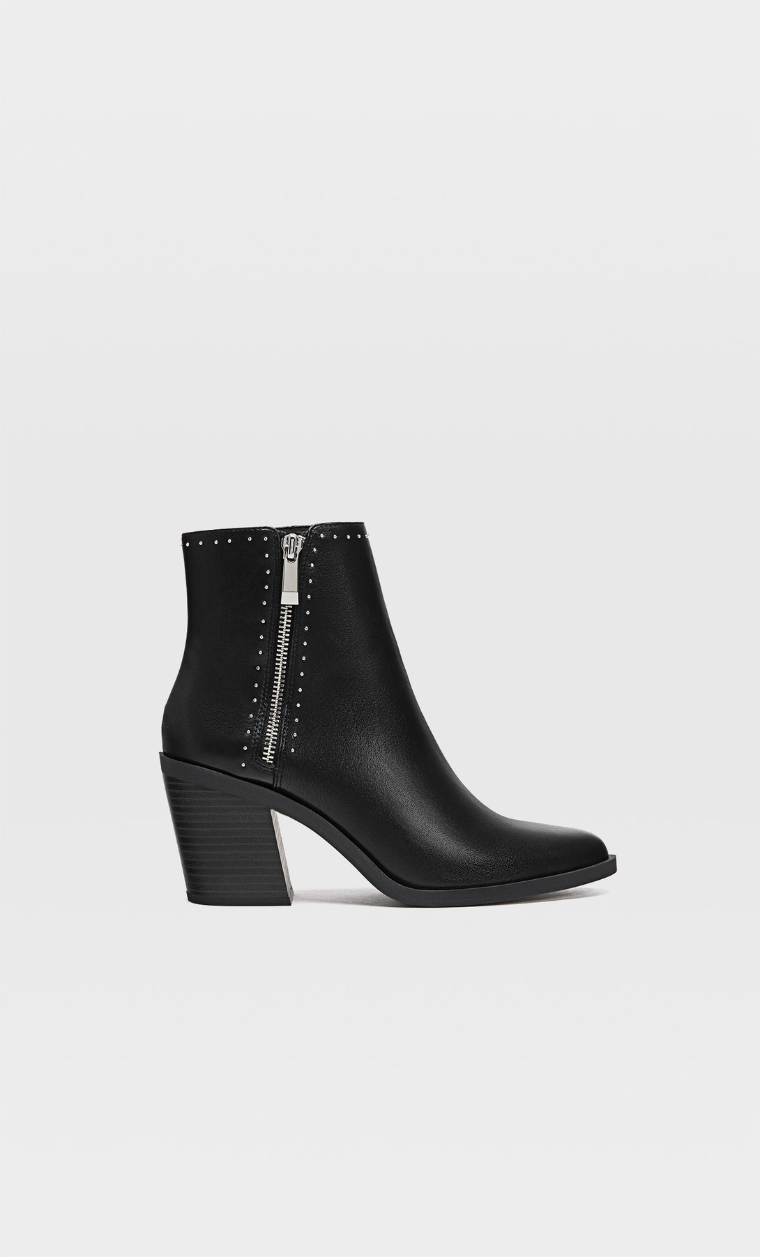 Black Studded High Heel Ankle Boots Women S All Stradivarius Slovenia