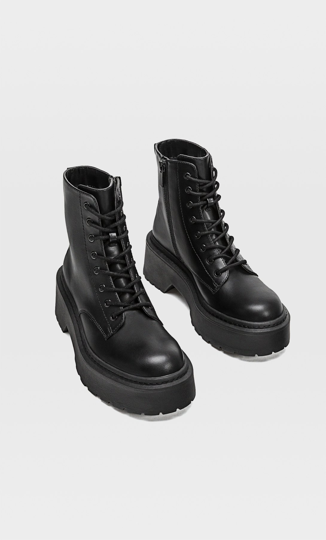 stradivarius black ankle boots