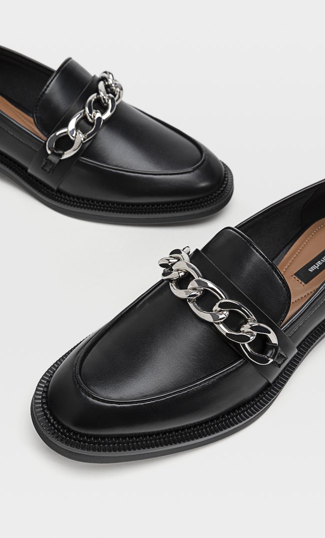 Loafers With Chain Detail Women S Just In Stradivarius Ukraine French page for stradivarius coupons. stradivarius