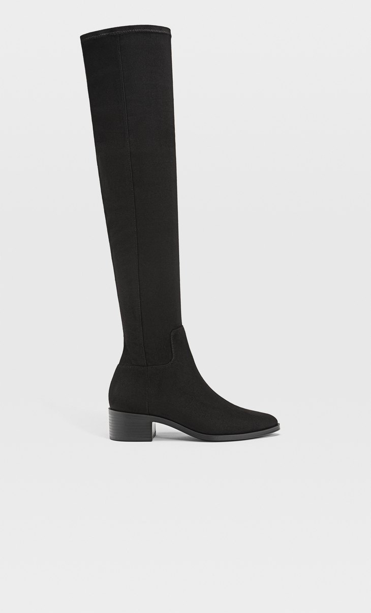 Botas altas negras planas stradivarius Clearance