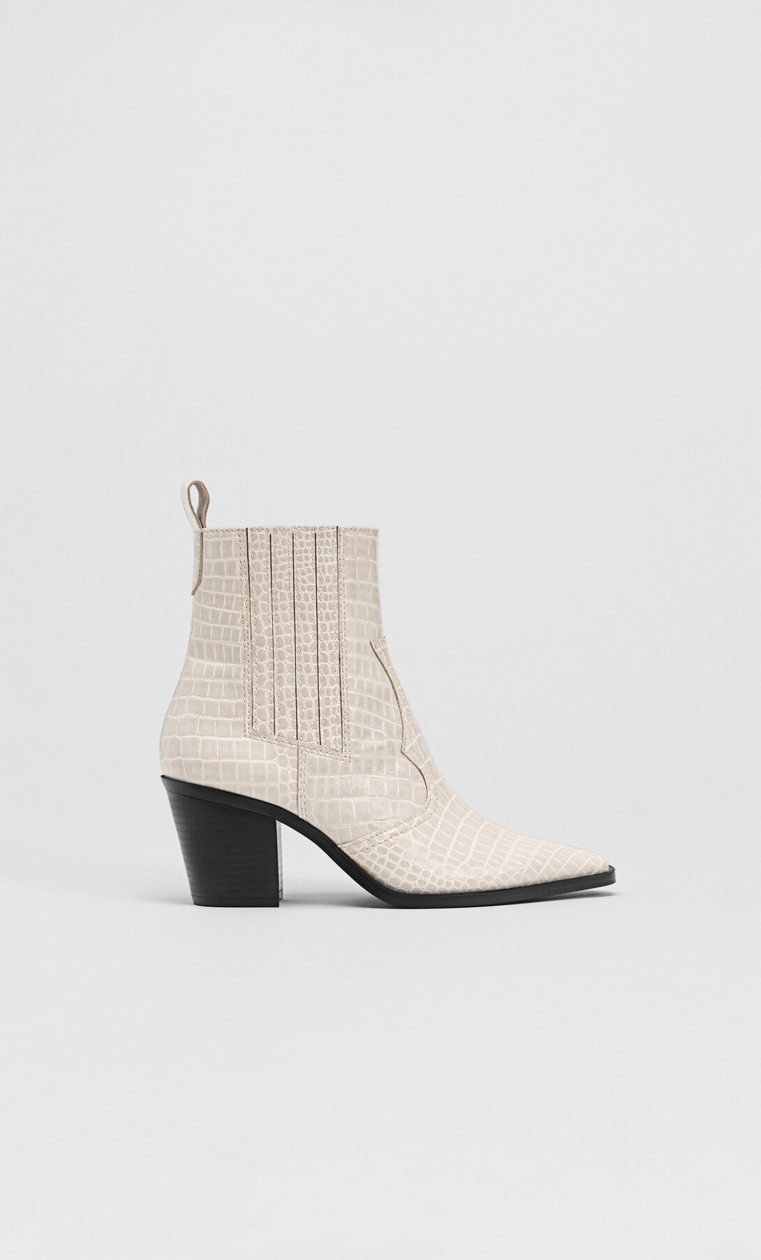 STR_Embossed cowboy ankle boots_1