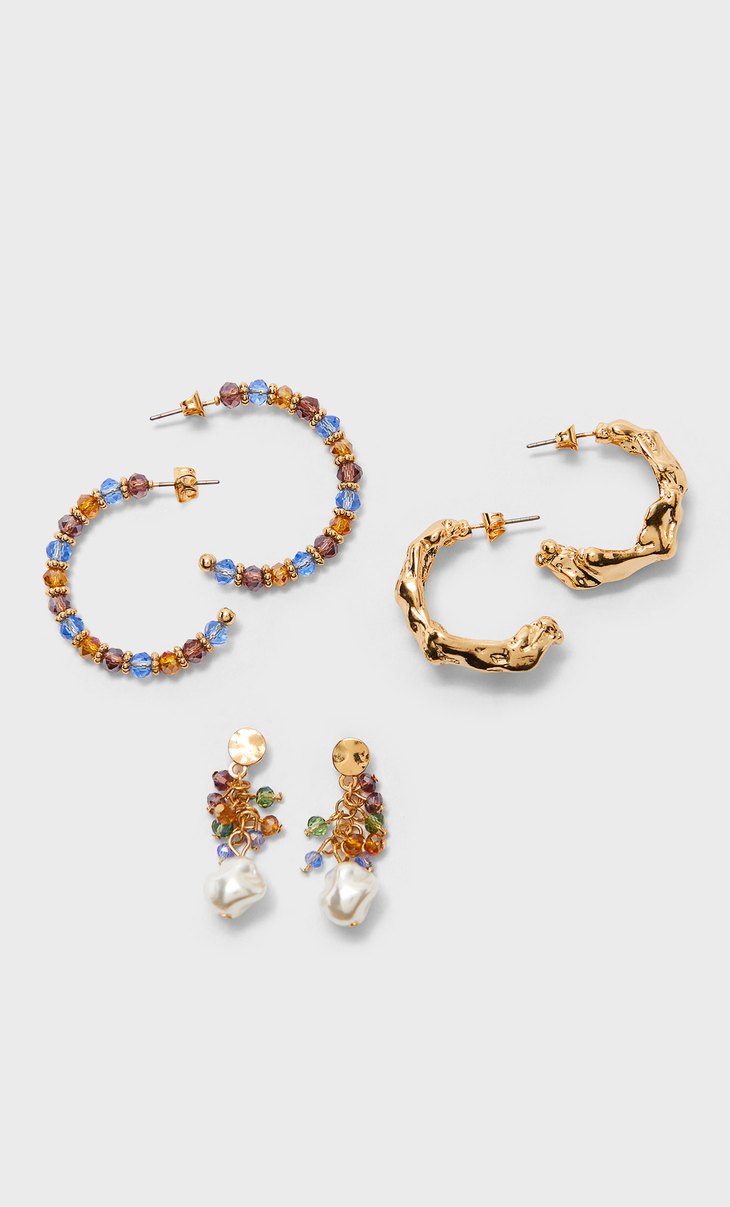 Corazón pendientes cristal aretes corazones nochevieja colores 9 pares de conjunto de pendiente