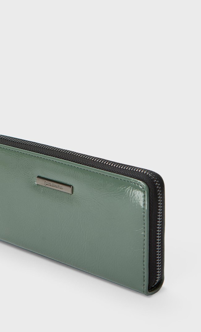 faux patent leather wallet