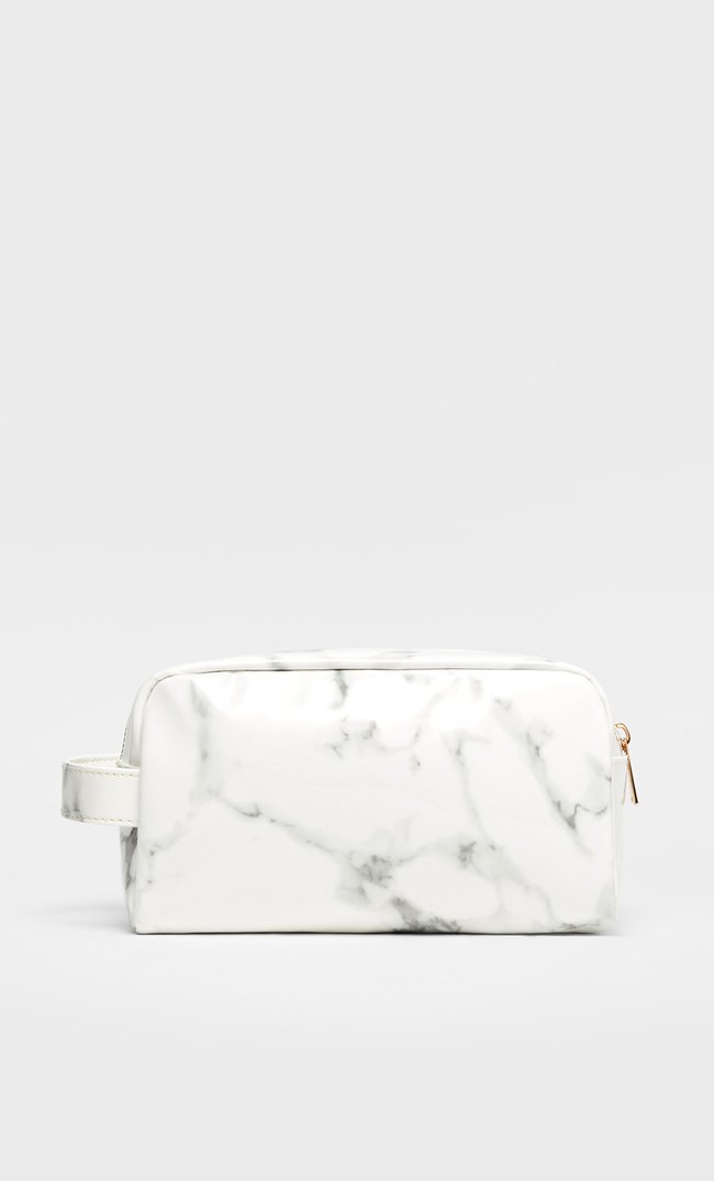 marble effect luggage