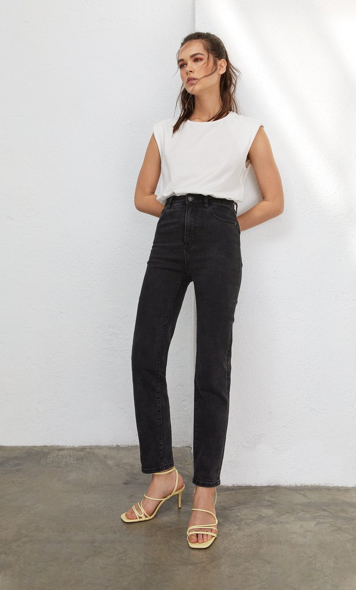 Slim Fit Mom Jeans Women S Mom Fit Stradivarius Stradivarius