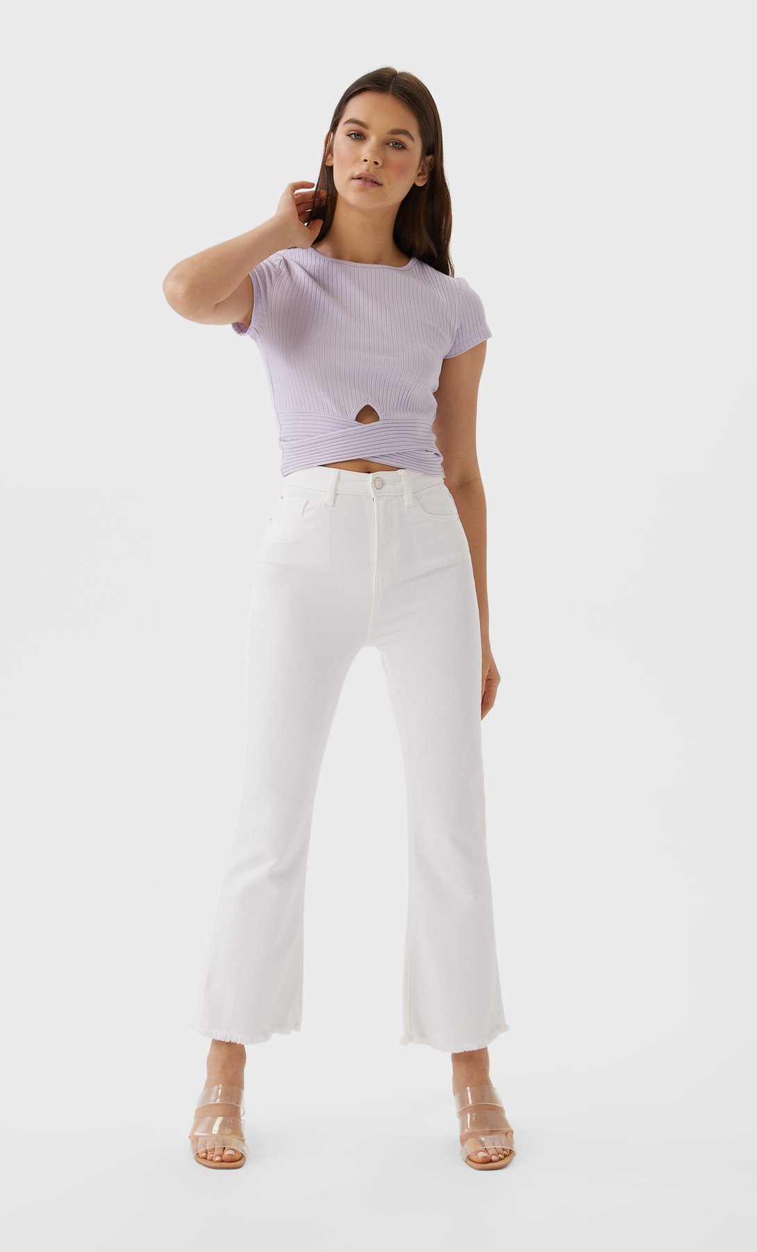 stradivarius cropped flare