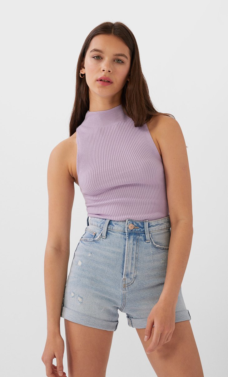 camisetas sin manga mujer stradivarius