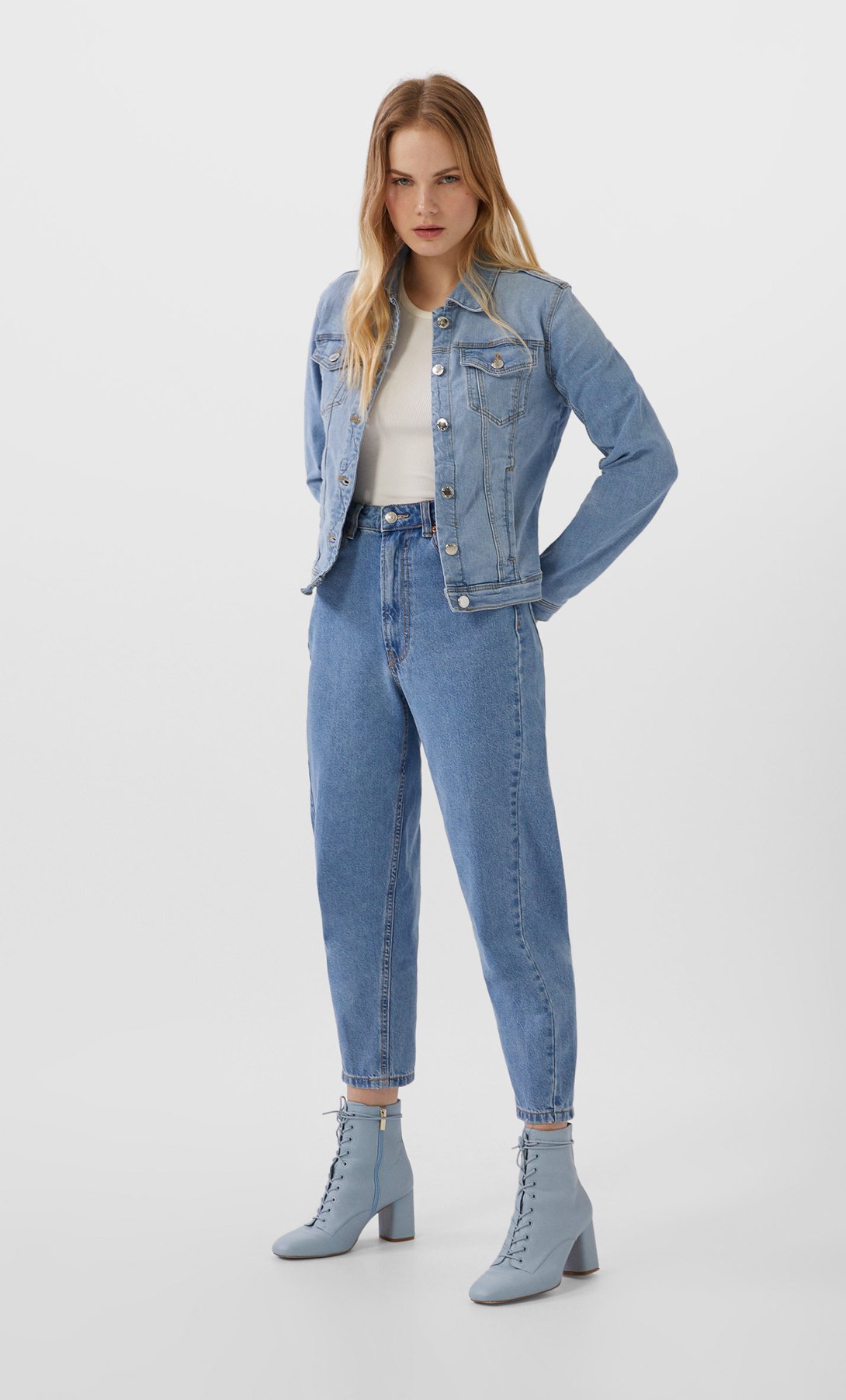 stradivarius oversized denim jacket