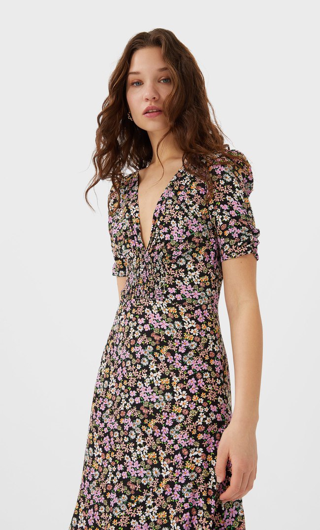 stradivarius midi dress