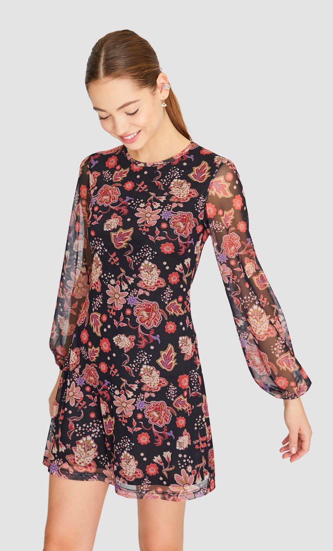 stradivarius floral dress