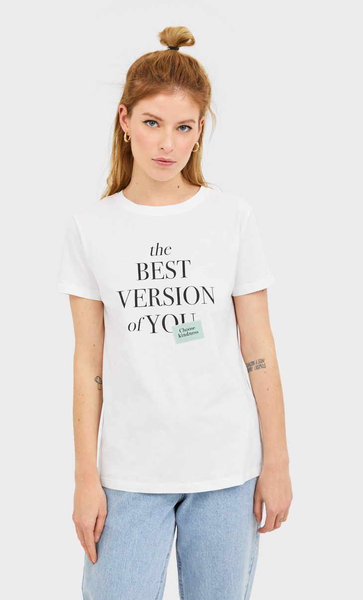 Printed T Shirt Women S Fashion Stradivarius Turkey
