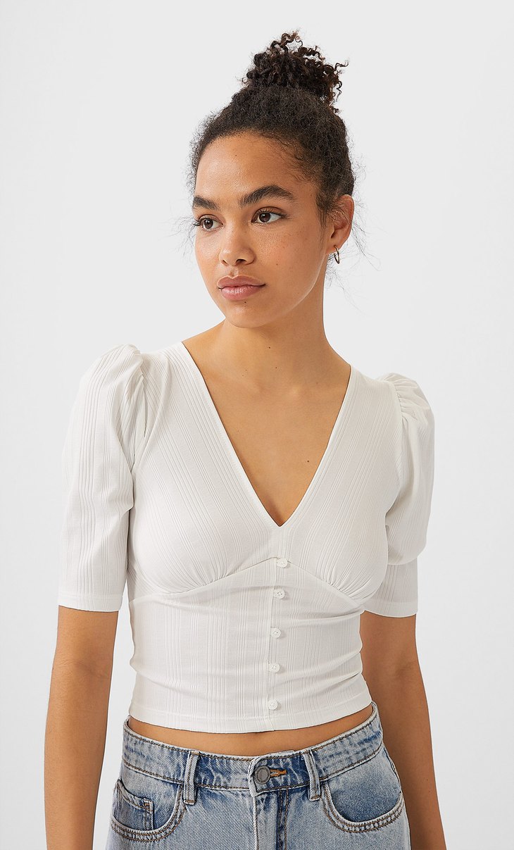 maglietta con ciglia stradivarius