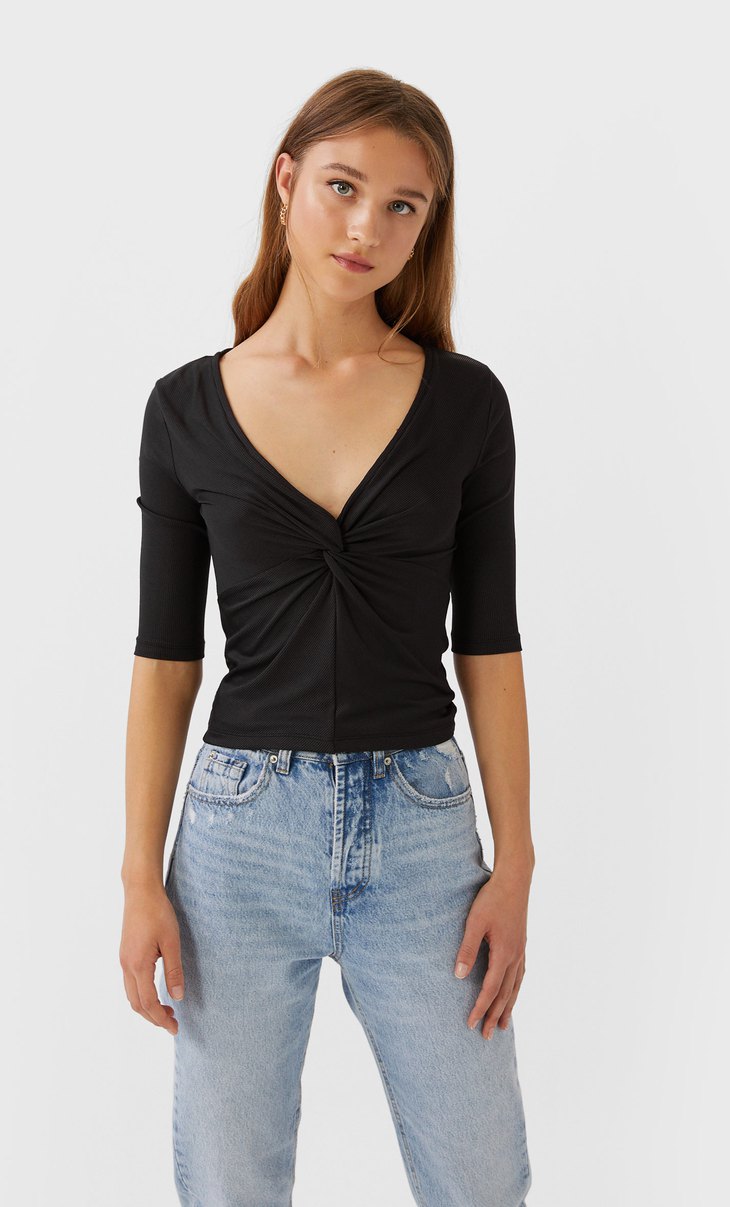 maglietta con ciglia stradivarius