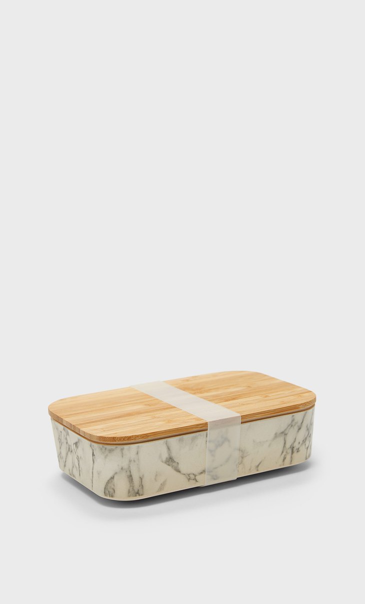 marble effect lunch bag