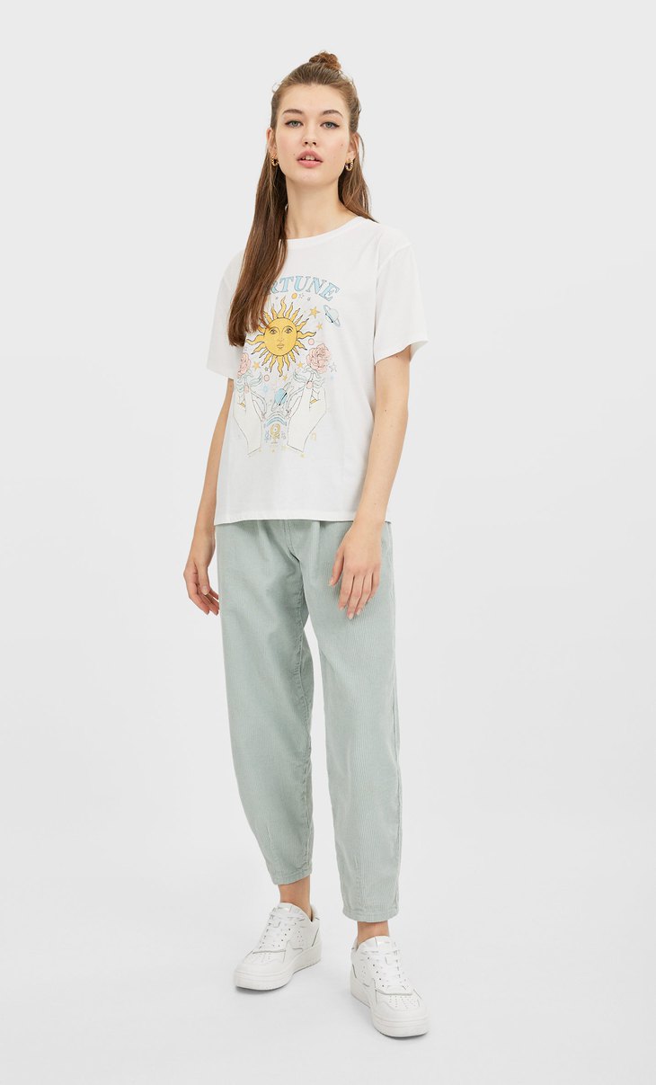 Mystic Print T Shirt Women S Trainers Stradivarius Turkey