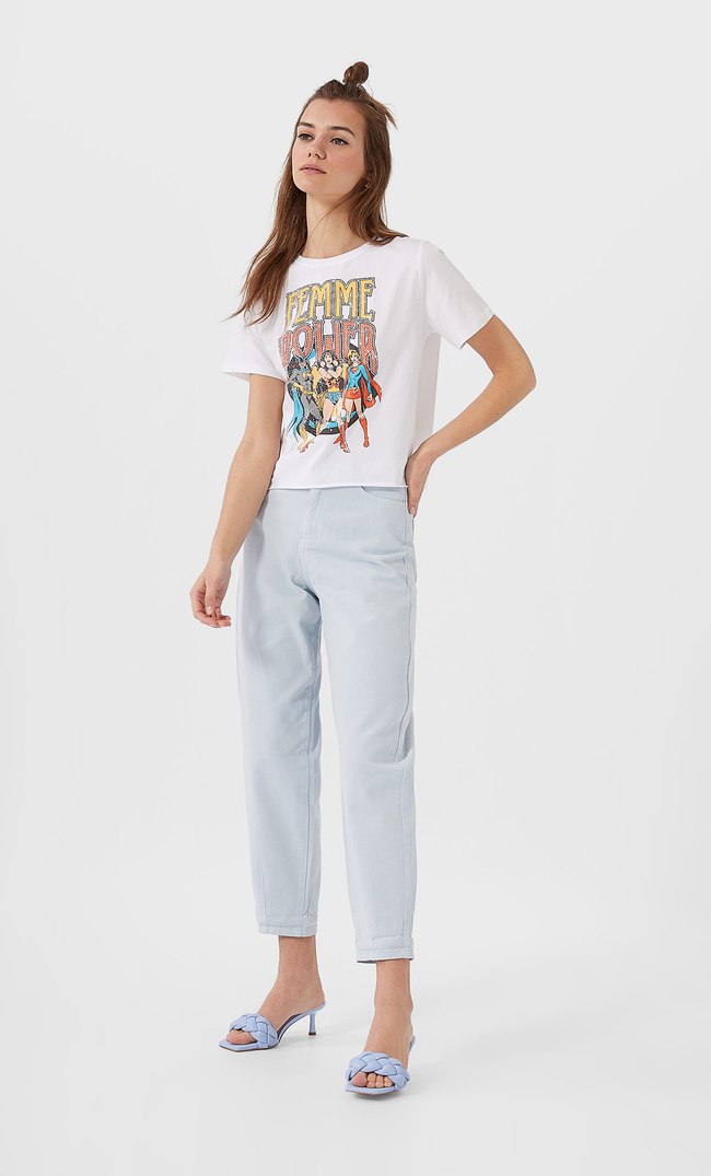 camiseta wonder woman stradivarius